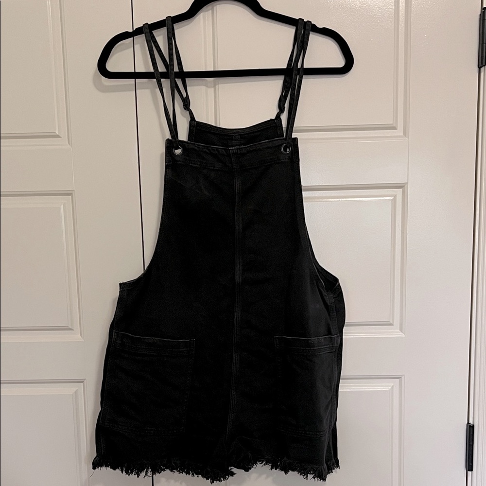 Aerie Black Denim Overalls